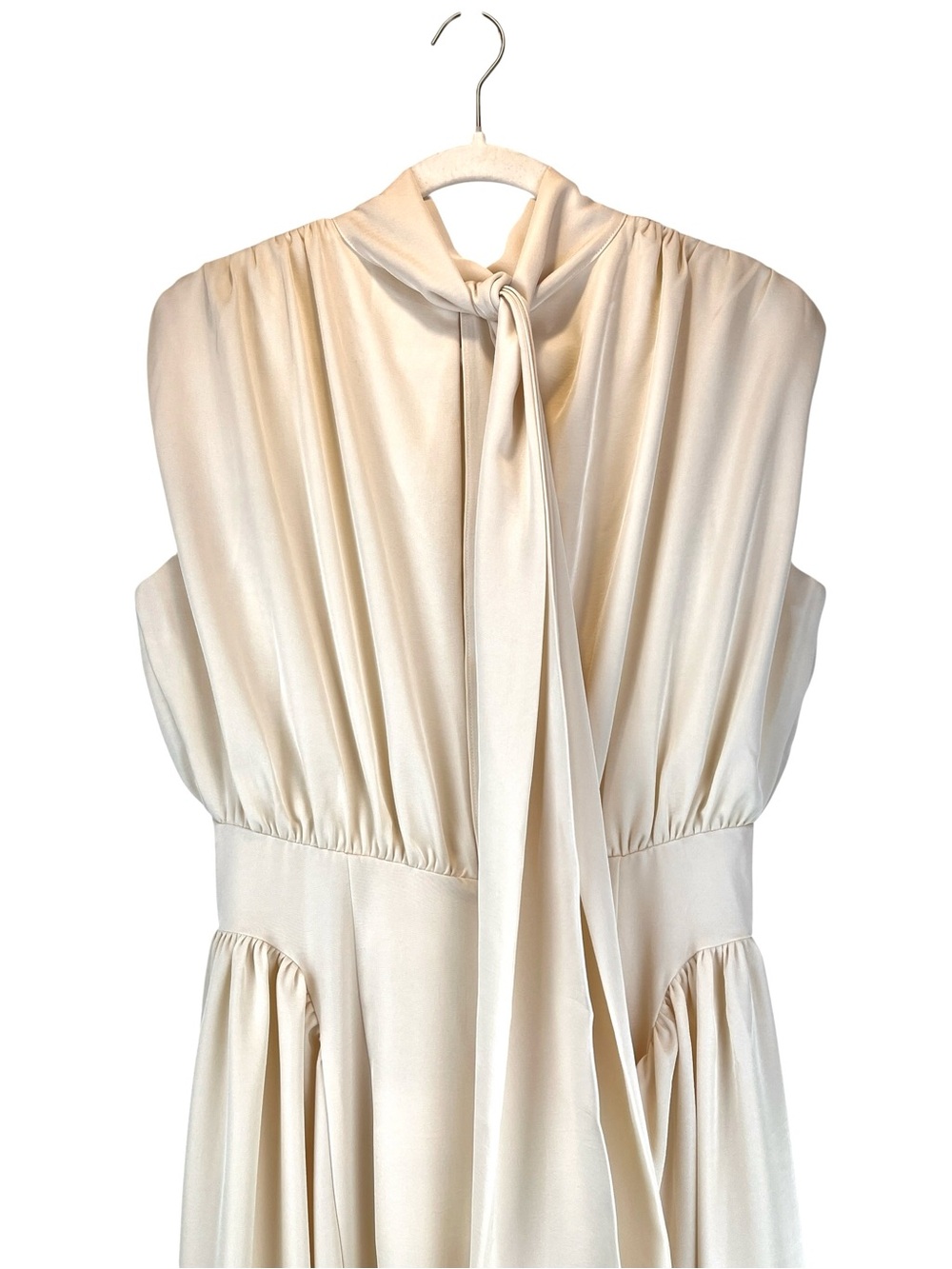 NEW The Bekk Eliana Sleeveless Scarf Dress in Oat Fit and Flare  Style Sz L NWT - Picture 10 of 16